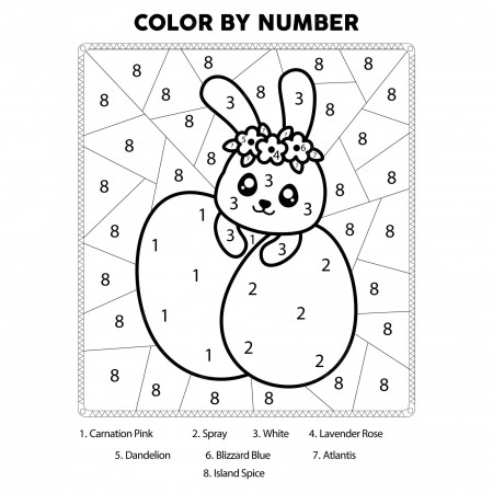 Premium Vector | Easter day color by number coloring page - easter print by  number