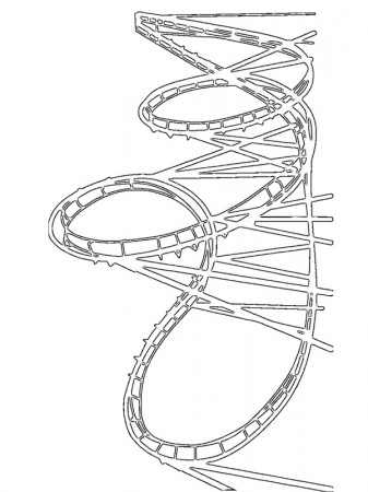 Rollercoaster Coloring Page - Funny Coloring Pages
