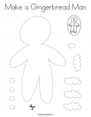 Make a Gingerbread Man Coloring Page - Twisty Noodle