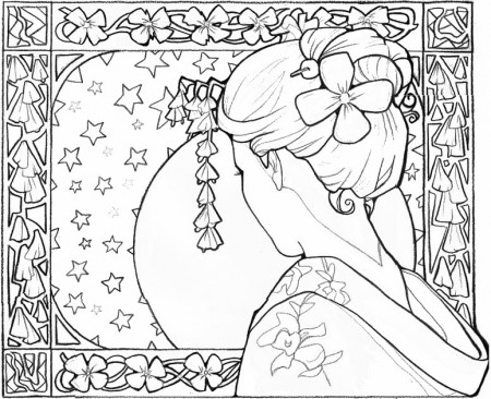 Art Therapy coloring page Japan : Japan: geisha girl 14