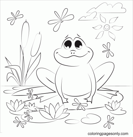 A Beautiful Day for a Baby Frog Coloring Pages - Frog Coloring Pages - Coloring  Pages For Kids And Adults