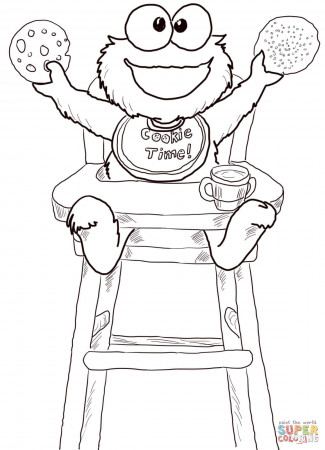 Cookie Time for Cookie Monster coloring page | Free Printable ...