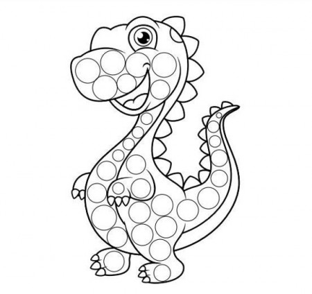 20 Dinosaur Dot Painting Coloring Pages ...