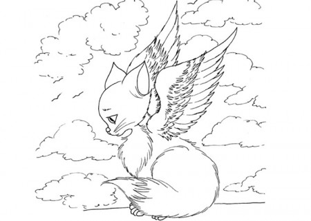 Flying cat coloring page - Coloring pages 