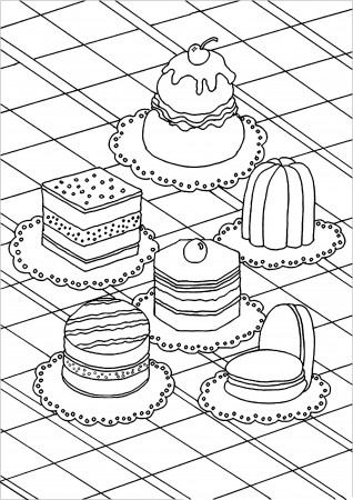 Treat yourself by coloring these various pastries | Coloring pages, Cupcake coloring  pages, Disney coloring pages