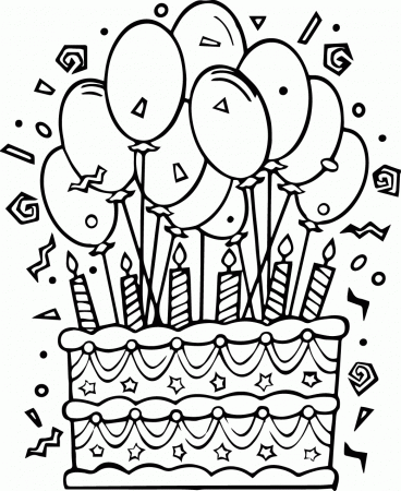 Birthday Cake Coloring Pages | Wecoloringpage