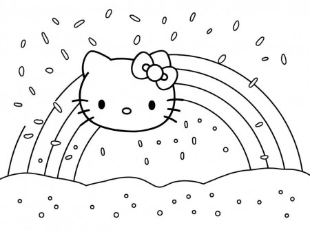 Hello Kitty rainbow coloring pages