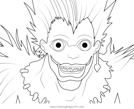 Ryuk Death Note Coloring Page for Kids - Free Death Note Printable Coloring  Pages Online for Kids - ColoringPages101.com | Coloring Pages for Kids