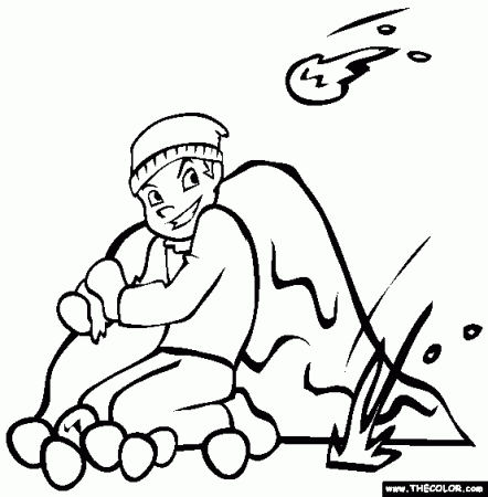Snowball Fight Online Coloring Page