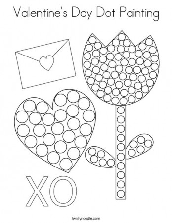 Valentine's Day Dot Painting Coloring Page - Twisty Noodle