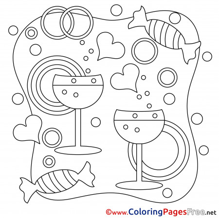 Champagne Kids Valentine's Day Coloring Pages