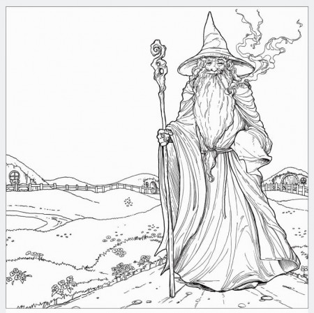 Happy Gandalf Coloring Page - Free Printable Coloring Pages for Kids