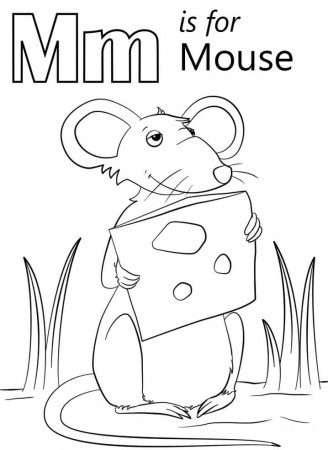 Mouse Letter M Coloring Page - Free Printable Coloring Pages for Kids