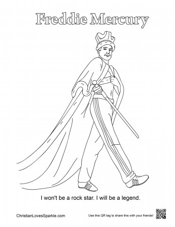 Freddie Mercury Coloring Pages Gallery | Print buttons, Coloring pages,  Queen art