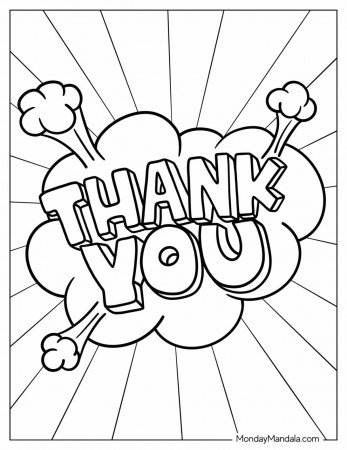 20 Thank You Coloring Pages (Free PDF ...