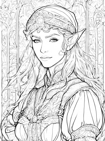 Lady Elf Coloring Page – Elegant ...