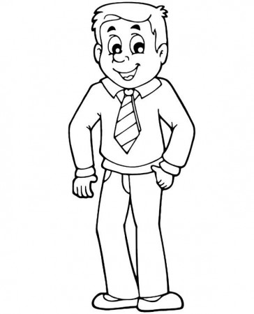 Elegant man coloring page sheet ...