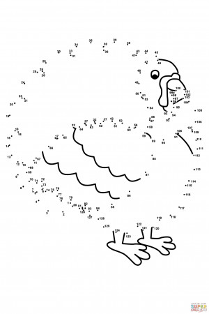 Turkey Bird dot to dot from Holidays category. Select from 27569 ...