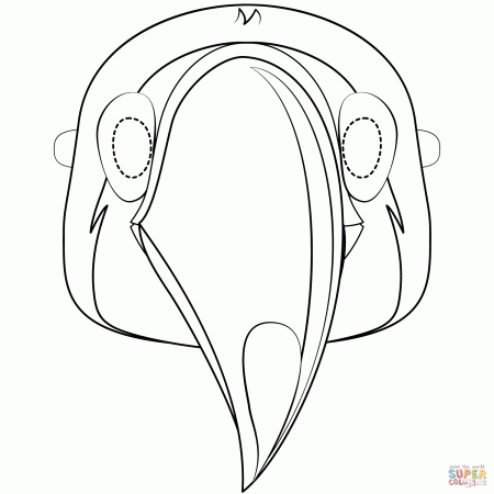 Toucan Mask coloring page | Free Printable Coloring Pages