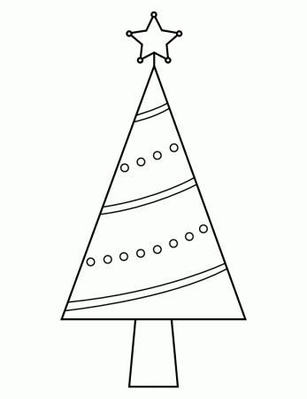 Printable Triangle Christmas Tree Coloring Page