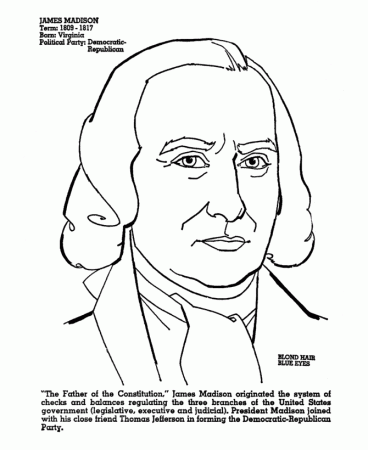 USA-Printables: James Madison Coloring - Fourth President of the ...