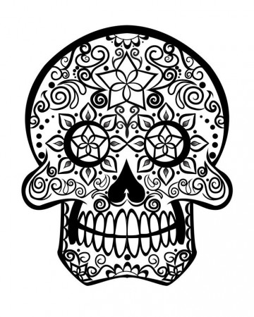 Sugar Skull S - Coloring Pages for Kids and for Adults