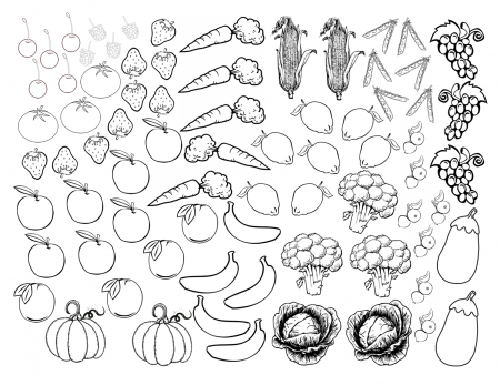 Fruit And Vegetable Coloring Pages To Print - High Quality ...
