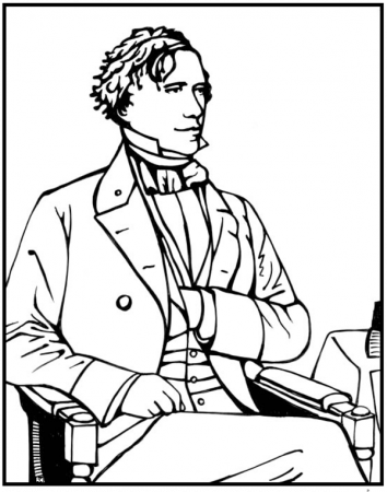 Franklin Pierce Coloring Page | Purple Kitty
