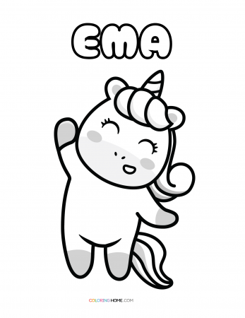 Ema unicorn coloring page