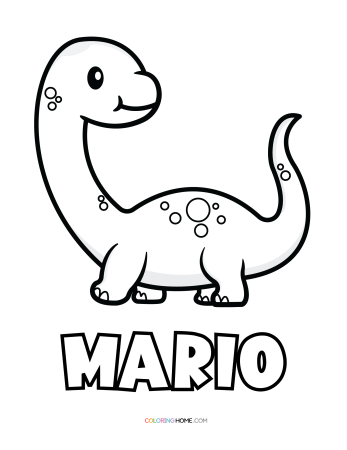 Mario dinosaur coloring page