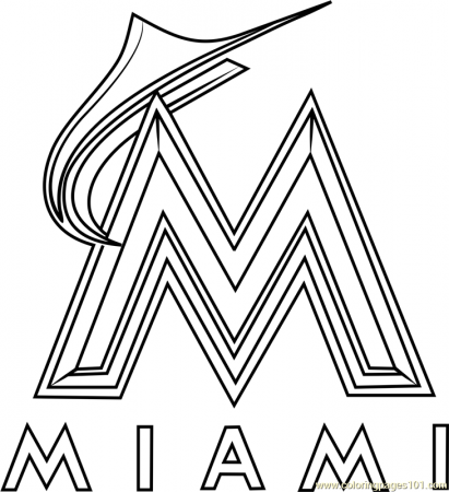 Miami Marlins Logo Coloring Page for Kids - Free MLB Printable Coloring  Pages Online for Kids - ColoringPages101.com | Coloring Pages for Kids