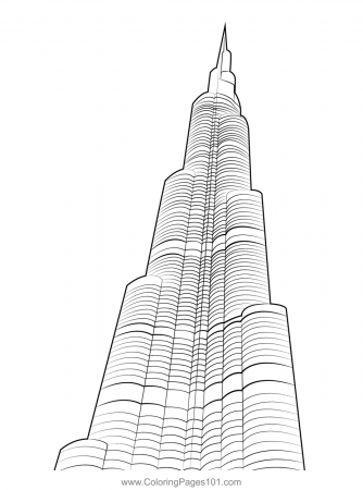 Burj Khalifa Coloring Page for Kids - Free Skyscrapers Printable Coloring  Pages Online for Kids - ColoringPages101.com | Coloring Pages for Kids