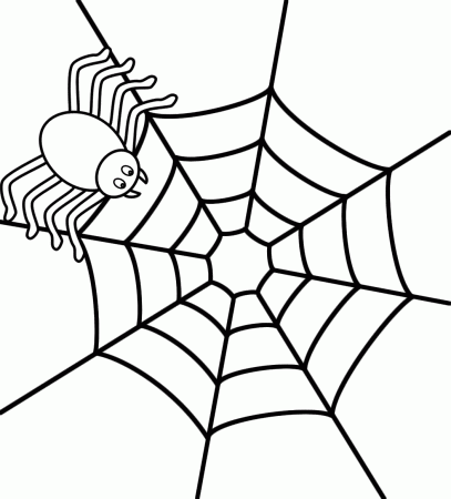 Spider on a web - Coloring Page (Insects)