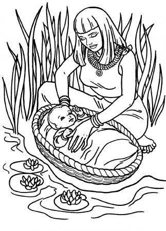 Moses Coloring Pages Red Sea Crossing Grandma Moses Coloring Pages ...