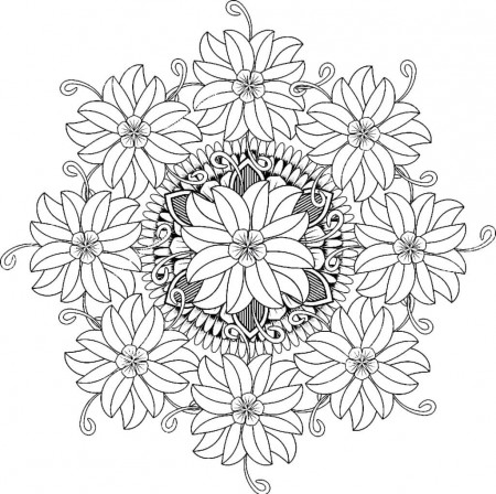 Complex Flower Mandala Coloring Page - Free Printable Coloring Pages for  Kids