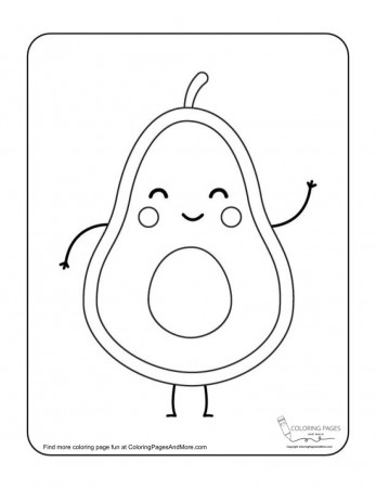 Happy Avocado Coloring Page - Coloring Pages and More