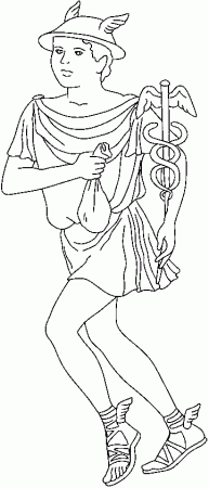 Coloring Mercury is the god of trade profit and commerce picture