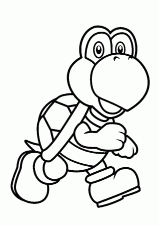 Koopa Troopa character from Super Mario Bros coloring page