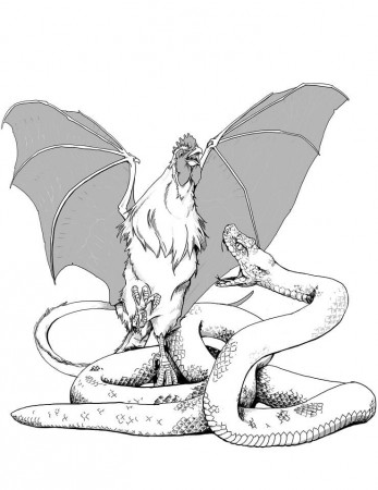 Fantasy Chimera Coloring Page - Free Printable Coloring Pages for Kids
