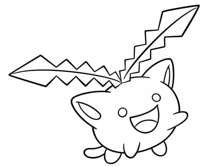 Happy Hoppip Pokemon Coloring Page - Free Printable Coloring Pages for Kids