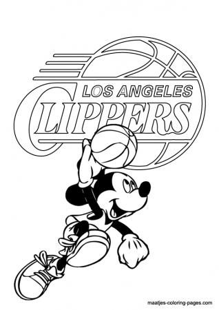 Los Angeles Clippers and Mickey Mouse coloring pages