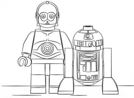 Lego Star Wars R2D2 and C3PO coloring book to print and online