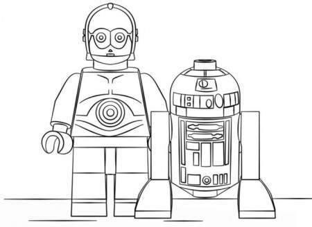 Lego Star Wars R2D2 and C3PO coloring book to print and online