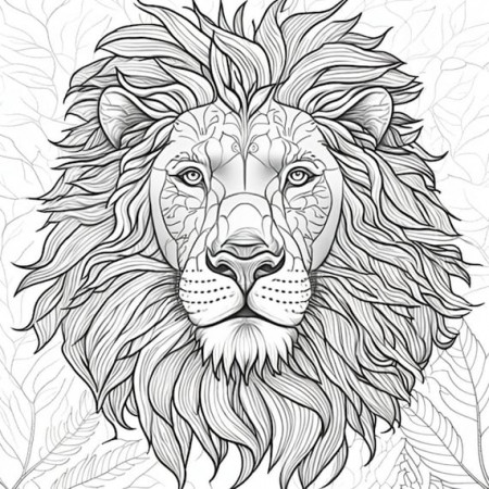 12 Intricate Lion Face Coloring Pages: Adult Coloring Page - Etsy