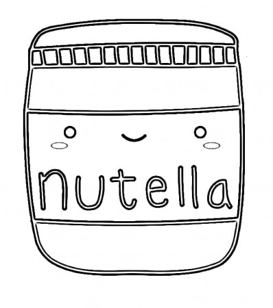 Kawaii Nutella Coloring Page - Free Printable Coloring Pages for Kids