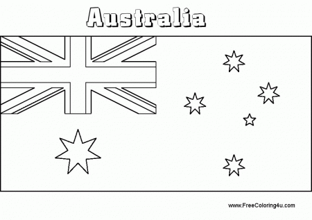 Flag o Australia coloring page - coloring book