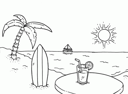 Beach Birthday Coloring Pages - Coloring Pages For All Ages