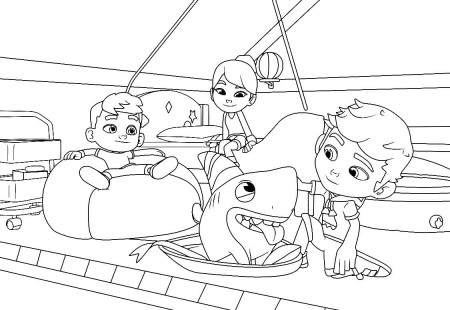 Sharkdog Characters Coloring Page - Free Printable Coloring Pages for Kids