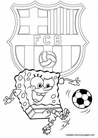 FC Barcelona Spongebob coloring pages