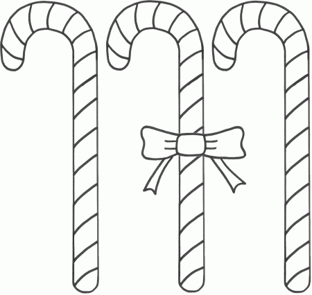 Easy to Color Candy Cane Coloring Sheets - Pa-g.co
